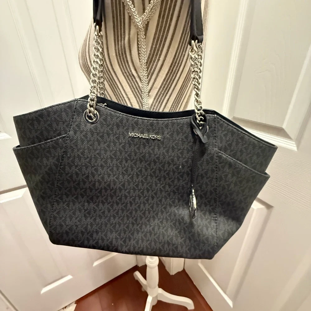 Michael Kors Charcoal Gray Black Tote Bag